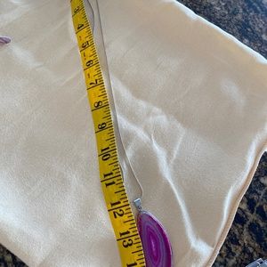 Pink quartz striking silver necklace